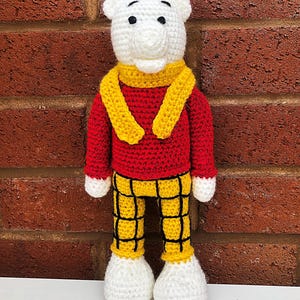 Rupert the Bear Crochet Pattern - Amigurumi Bear Doll - PDF