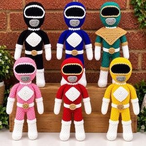 Power Rangers Crochet Pattern – 6 Amigurumi Dolls - Amigurumi Tutorial - PDF