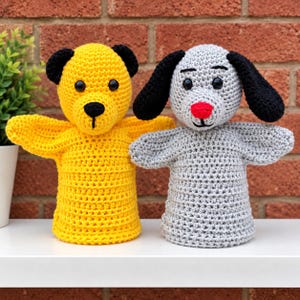 Sooty and Sweep Crochet Hand Puppet Pattern – PDF