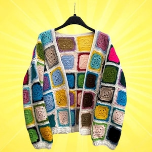 PDF Crochet Pattern | Granny Square Cardigan | Crochet Cardigan | Granny Squares | Crochet Clothes | Funky Clothes |