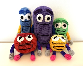 Patrón de ganchillo Storybots / 5 muñecos amigurumi / Descarga en PDF