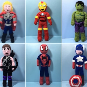 PDF Crochet Pattern | 6 Avenger Crochet Patterns | The Avengers | Crochet Patterns | Superhero Crochet Patterns | Amigurumi Pattern |