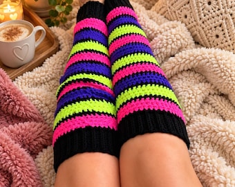 Leg Warmers Crochet Pattern – Colourful BOHO Clothes - PDF