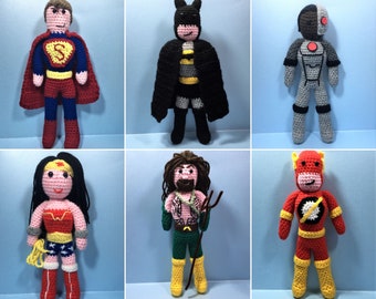 PDF-haakpatroon | 6 gehaakte superheldenpatronen | Amigurumipatronen | Haakpatroon superheld | Gehaakte poppen en speelgoed | Niet-officieel |