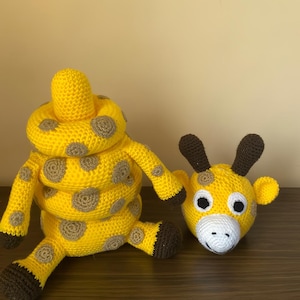 PDF Crochet Pattern | Giraffe Ring Stacker | Ring Stacking Toy | Amigurumi Pattern | Ring Stacker | Organic Baby Toys | Stacking Toy |
