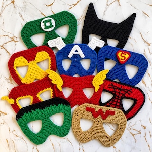 Superhero Crochet Mask Patterns – 9 Costume Mask - Amigurumi Tutorial -  PDFs