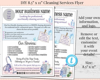 Cleaning Services Flyer, Housekeeper Flyer, Maid Flyer, Editable Flyer, DIY Template, Marketing, Editable Vendor Flyers, Cleaning Supplies