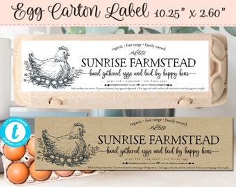 Egg Carton Label, Editable Egg Label, DIY Egg Carton Topper, Farmhouse Label, Homestead Label, Editable Food Label