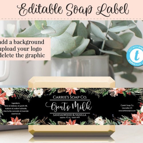 Soap Label Editable Label Bath Product Label DIY Ingredient Etsy