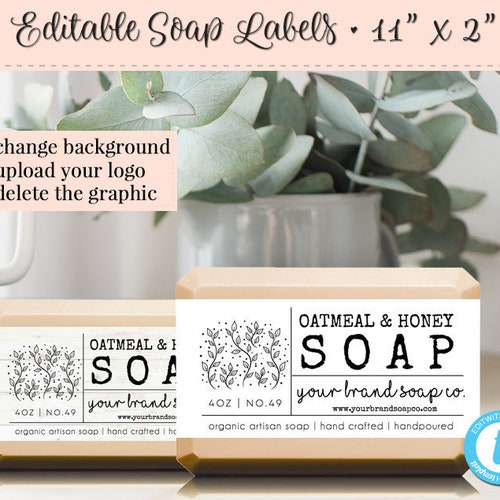Soap Label Editable Label Bath Product Label DIY Ingredient Etsy