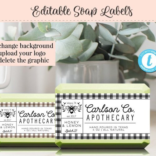 Soap Label Editable Label Bath Product Label DIY Ingredient Etsy