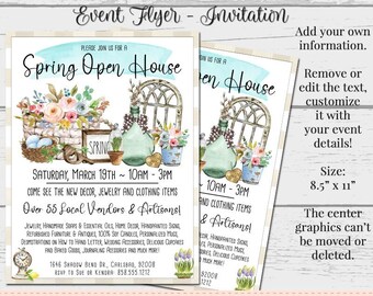 Spring Boutique Flyer, Custom Flyer, Vendor Flyer, Market Flyer, DIY Template, Marketing, Editable Vendor Flyers, Spring Market Flyer