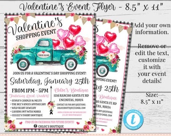 Valentine's Day Flyer, Spring Flyer,  Custom Flyer, Vendor Flyer, Invitation for Vendors, DIY Template, Marketing, Editable Vendor Flyers