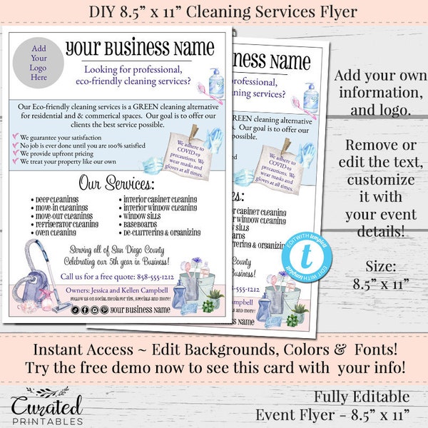 Cleaning Flyer Etsy