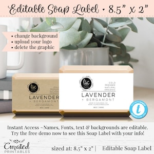 Soap Labels, Editable Label, Bath Label, DIY Label, DIY Wrap Labels, Editable Soap Label, Cigar Band Label, 8.5 x 2, Little Soap Co.