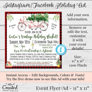 Annuncio evento festivo Instagram, grafica Instagram quadrata, volantino venditore, annuncio festivo, modello fai da te, marketing, volantini venditore modificabili, bicicletta