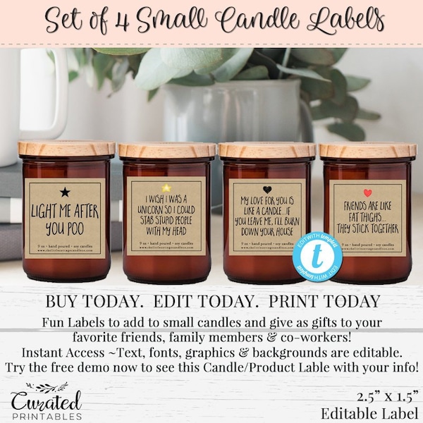Funny Candle Labels Etsy