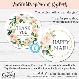 Round Sticker Editable Label 3 Inch Round Label Jar Label | Etsy