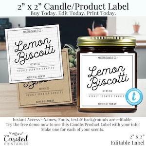 2 x 2 Label, Editable Label, Bath Label, DIY Ingredient Label, Instant Print Sticker, Editable Sticker, 2 Inch Square label, IY Label