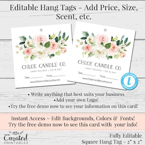Preisschild, DIY Hangtag, sofortiger Download Hangtag, Swing Tag, DIY Swing Tag, bearbeitbares Hang Tag, 2-Zoll-Tag, Chloe