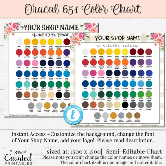 Oracal Color Chart