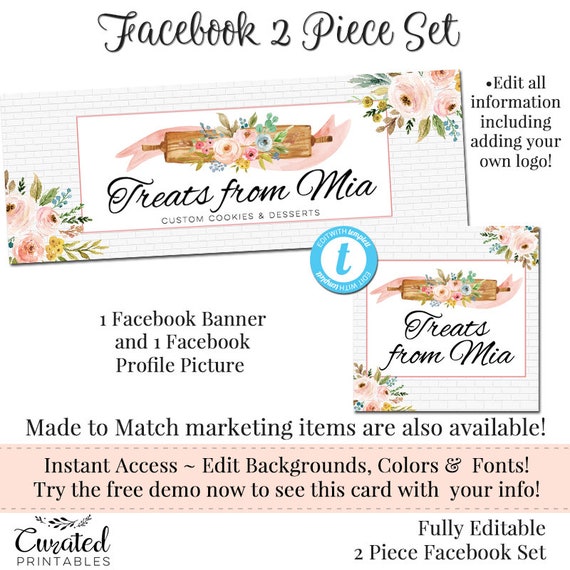 Rolling Pin Facebook Set Customizable Facebook DIY Facebook Etsy