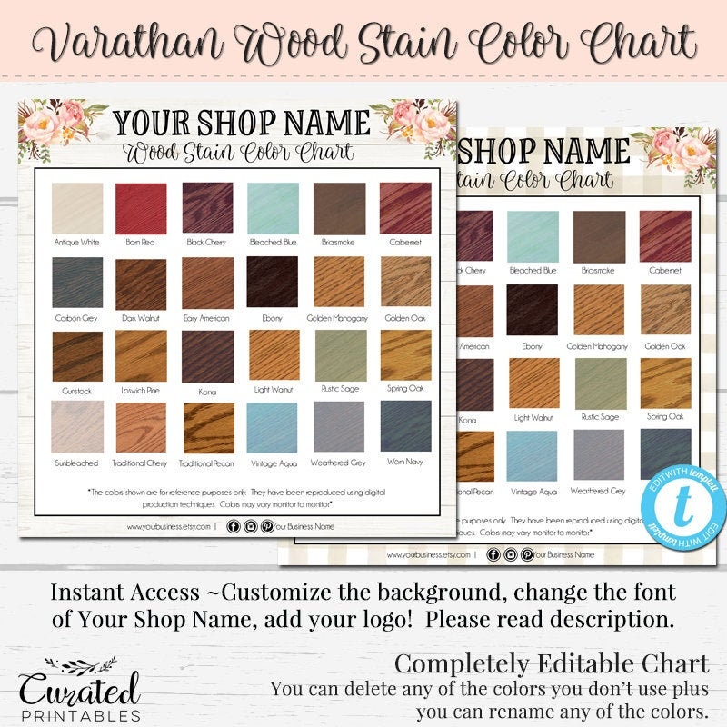 Varathane Wood Stain Colour Chart