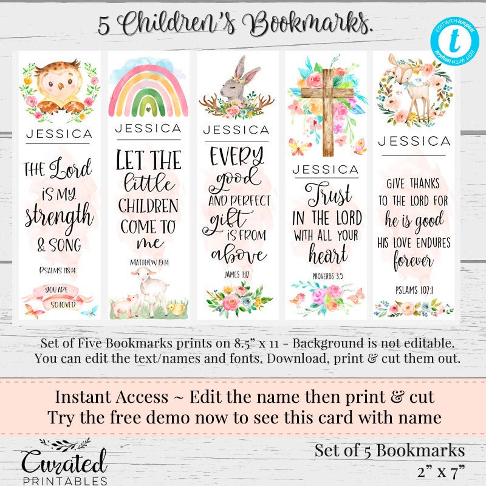 Printable Bible Verse Bookmarks Bookmarks for Children - Etsy
