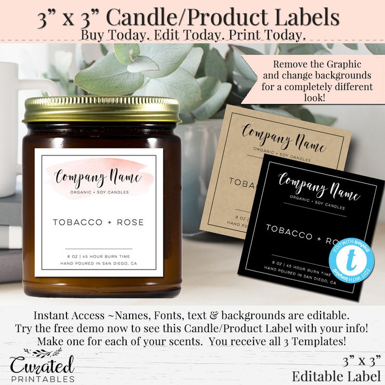 Soap Label Editable Label Bath Product Label DIY Ingredient - Etsy