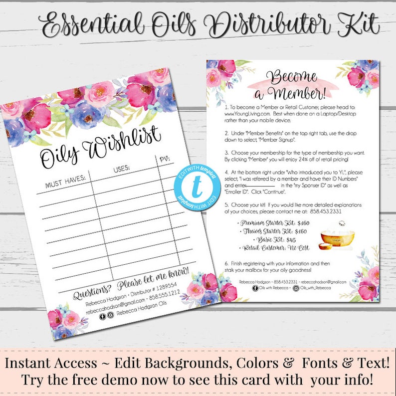 Essential Oils Distributor Kit Mini Essential Oils Bundle Etsy