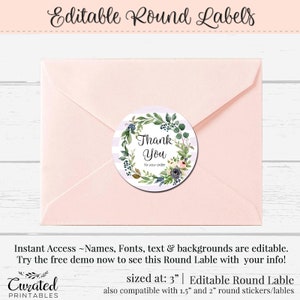 Round Sticker, Editable Label, 3 Inch Round Label, Jar Label, DIY Round ...