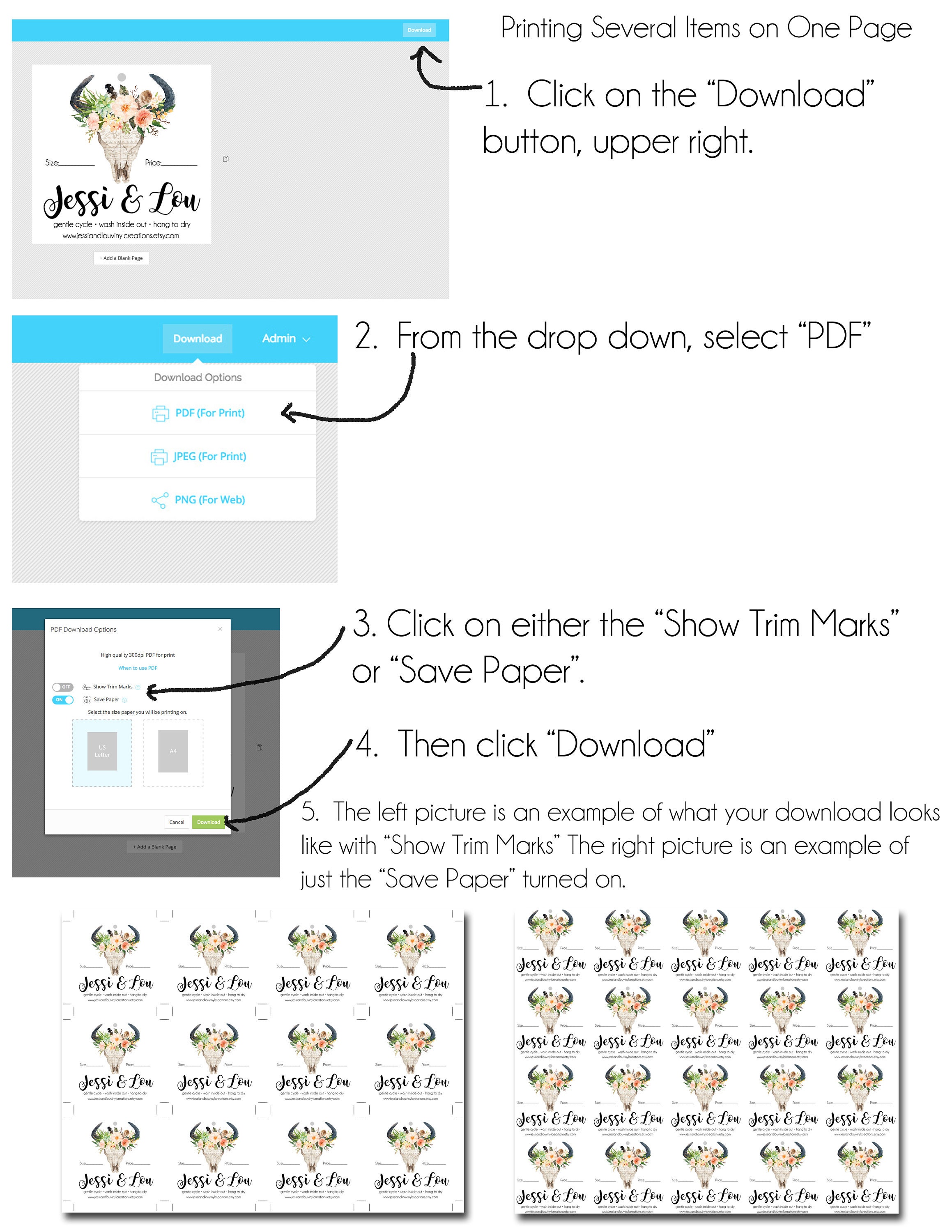 Thank You Postcards, Editable Postcards, Package Inserts, Order Inserts ...