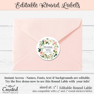 Round Sticker, Editable Label, 3 Inch Round Label, Jar Label, DIY Round ...