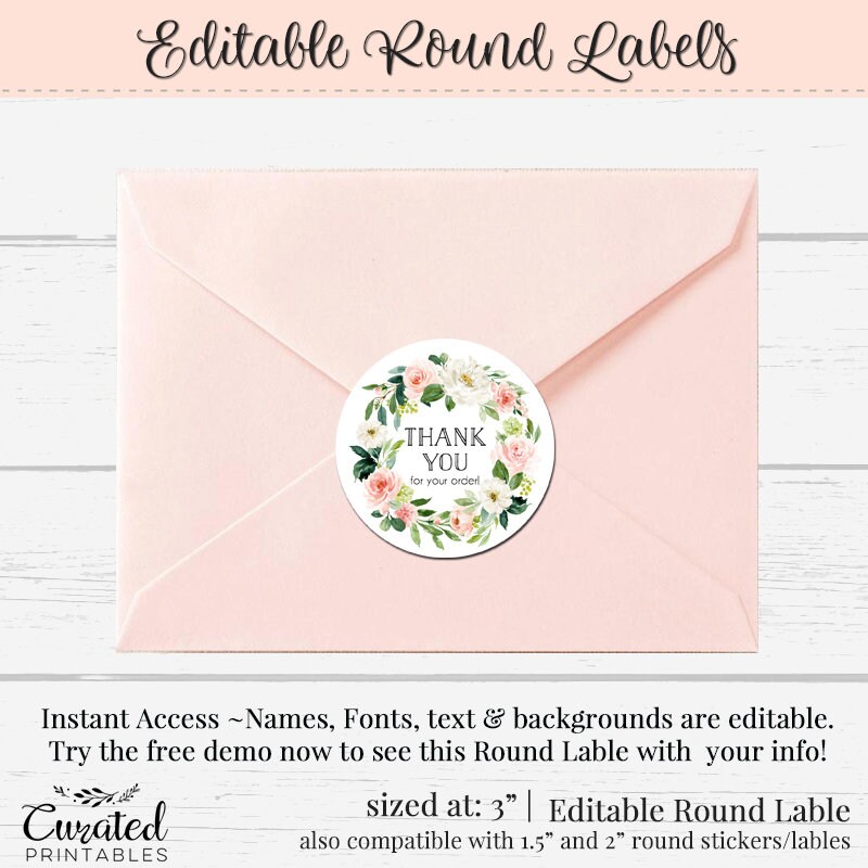 Round Sticker Editable Label 3 Inch Round Label Jar Label | Etsy