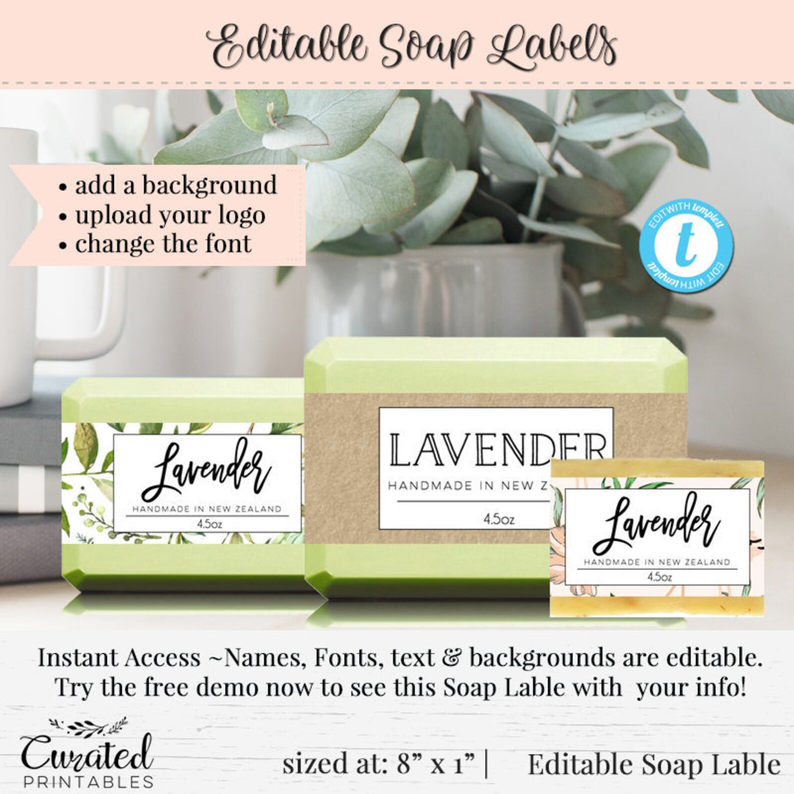 Soap Label Editable Label Bath Product Label DIY Ingredient - Etsy