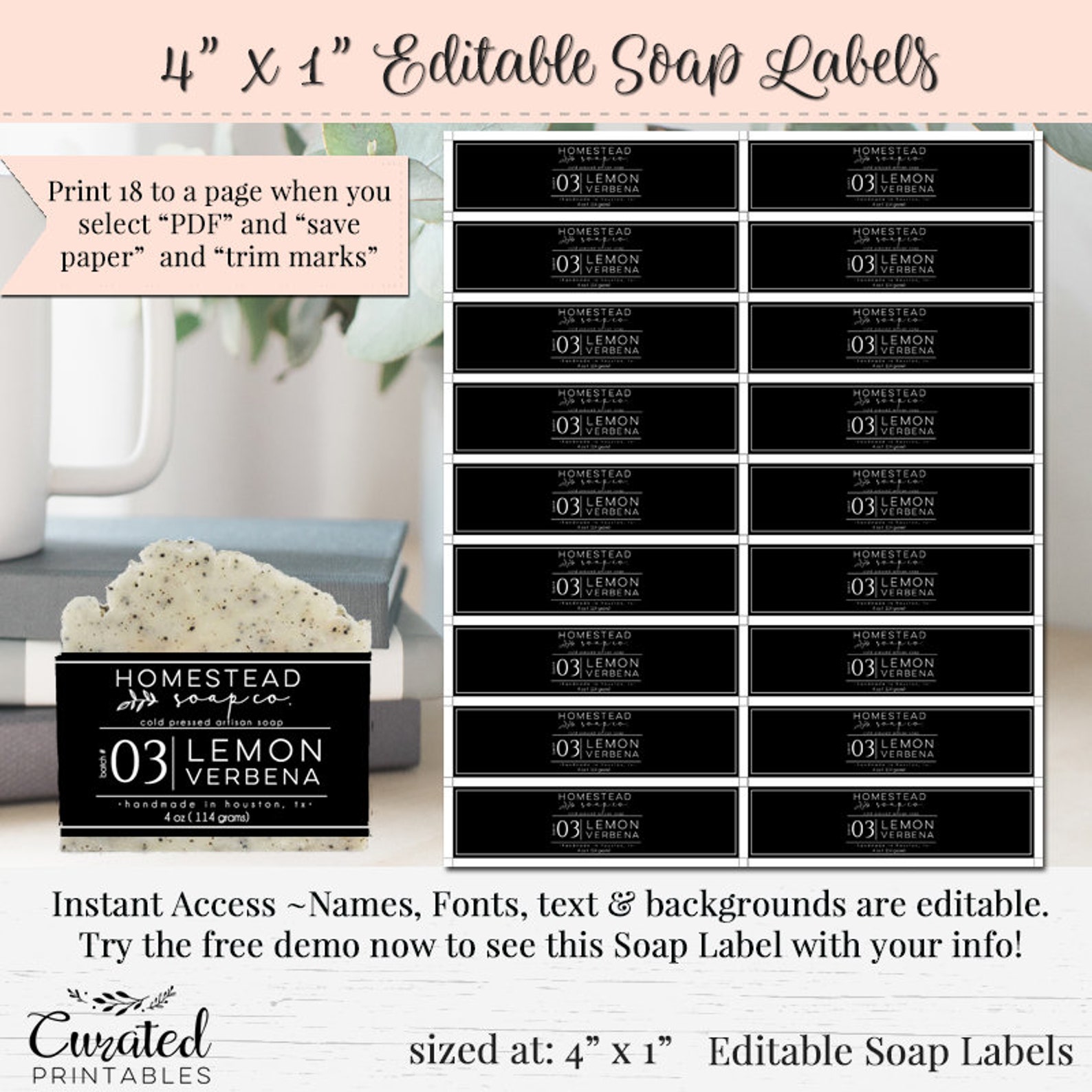 Diy Labels Rectangular 3 Label Bundle Rectangular Label, DIY Round Sticker, Instant Download ...