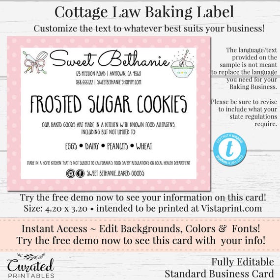 Design & Templates Cottage Law Label Template Cottage Law Food Label