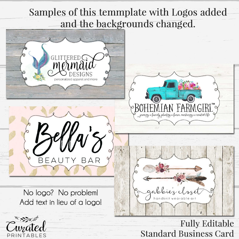 Basic business card template diy business card editable etsy