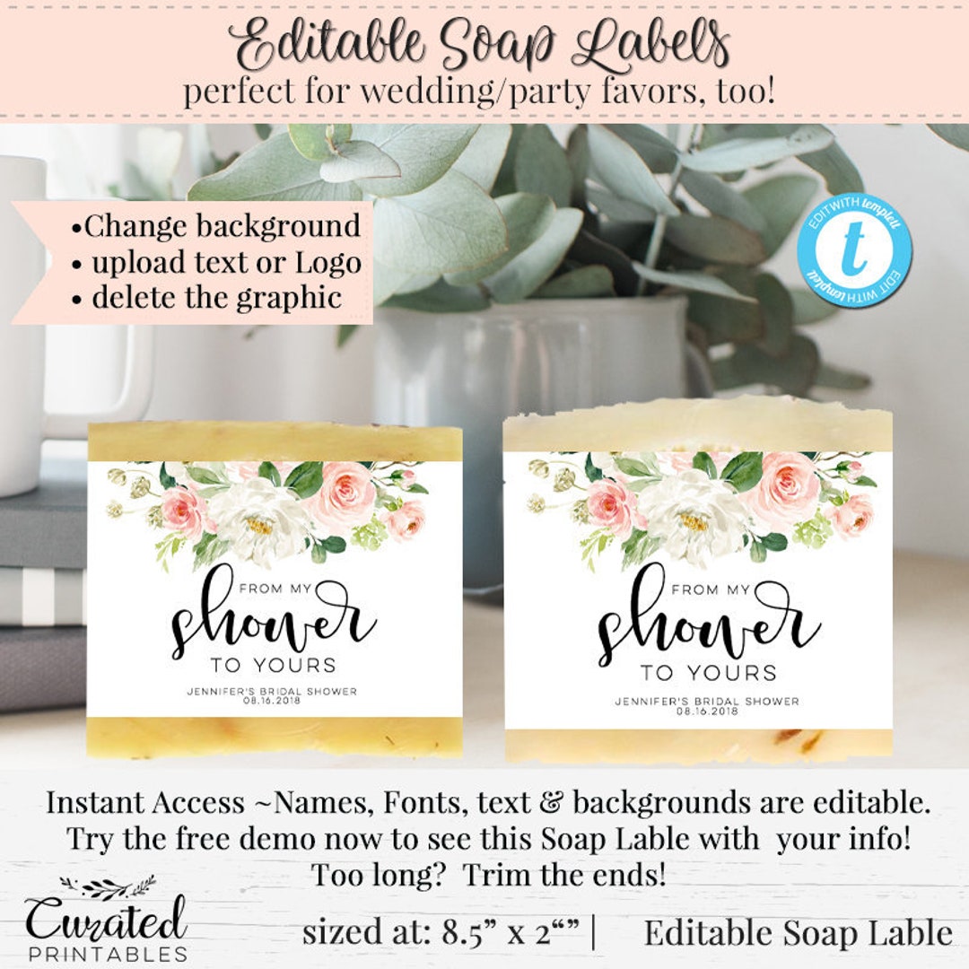 DIY Wedding Soap Label, Editable Soap Label, Bath Product Label, DIY