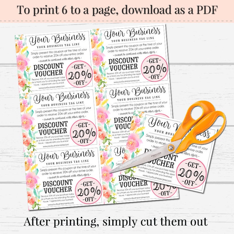 DIY Discount Coupons Editable Coupons DIY Vouchers Editable Etsy