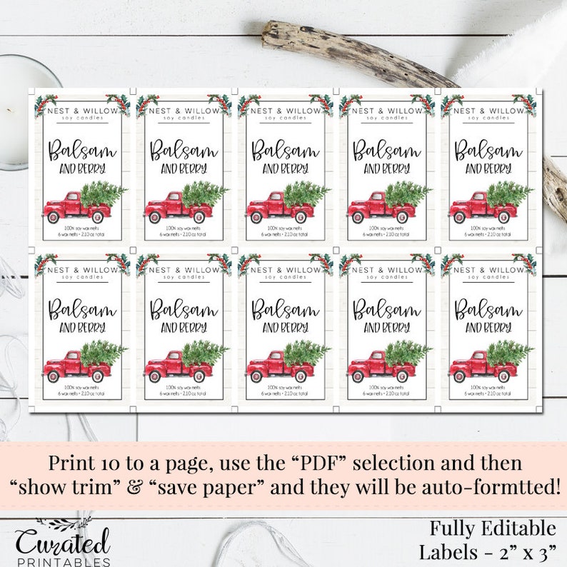 wax melts christmas label editable label diy product label etsy