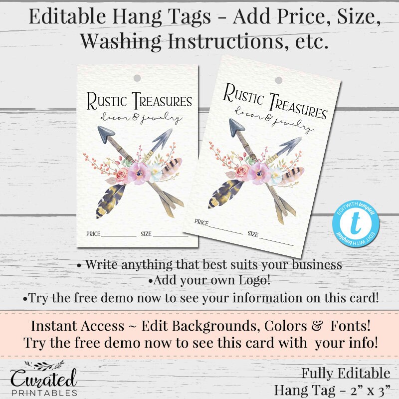 Hang Tag Editable Hang Tag Price Tag Diy Hang Tag Instant Etsy<script async src=