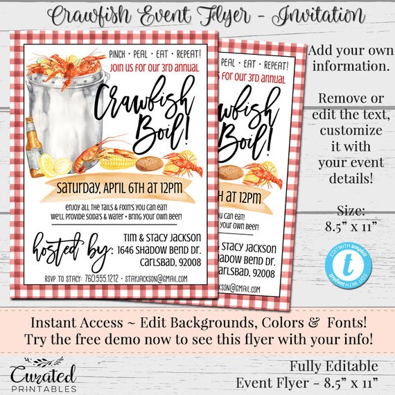It is a picture of Crawfish Boil Invitations Free Printable pertaining to clambake It is a photo of Crawfish Boil Invitations Free Printable pertaining to clambake