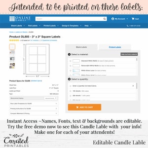 DIY Candle Label, Editable Label, Editable Product Label, DIY Ingredient Label, Instant Print Sticker, Editable Sticker, 3 x 3, Label, Aloha image 3