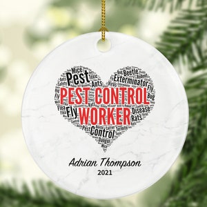 Pest Control Worker Christmas Ornament Personalized -  Pest Control Worker Essential Employee Appreciation Gift Best Pest Control Worker,