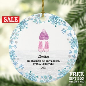 Ice Skating Christmas Ornament - Figure Skater Female Girl Personalized Gift Figure Ice Skate Lover Sports Activity Hobby Occupation