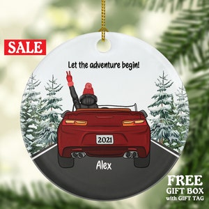 Personalized New Driver Christmas Ornament Girl Female Car Driving Convertible License Owner Driver&#39;s License Plate Custom Gift For Teenage