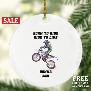 Dirt Bike Rider Christmas Ornament, Motorcycle Racer Ornament, Motocross Racing Personalized Gift
