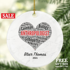 Anthropology Christmas Ornament Personalized - Anthropologist Gift Custom Name