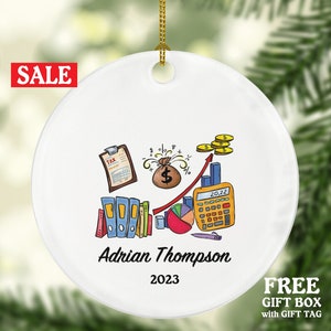 Accountant Ornament Personalized - Accounting Christmas Gift for an Accountant Custom Name